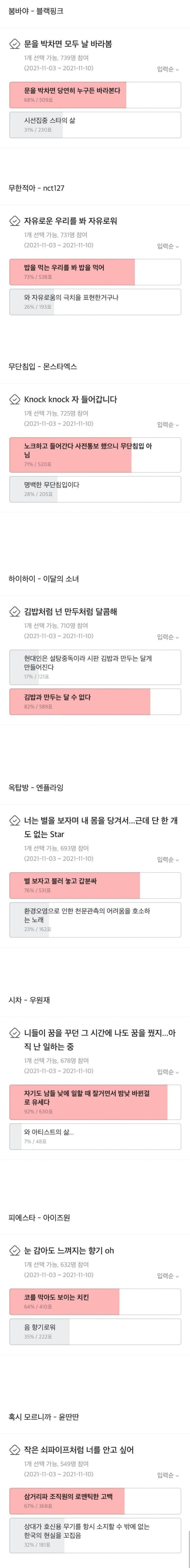가사 이해 된다 vs 뭔소리야 | 인스티즈