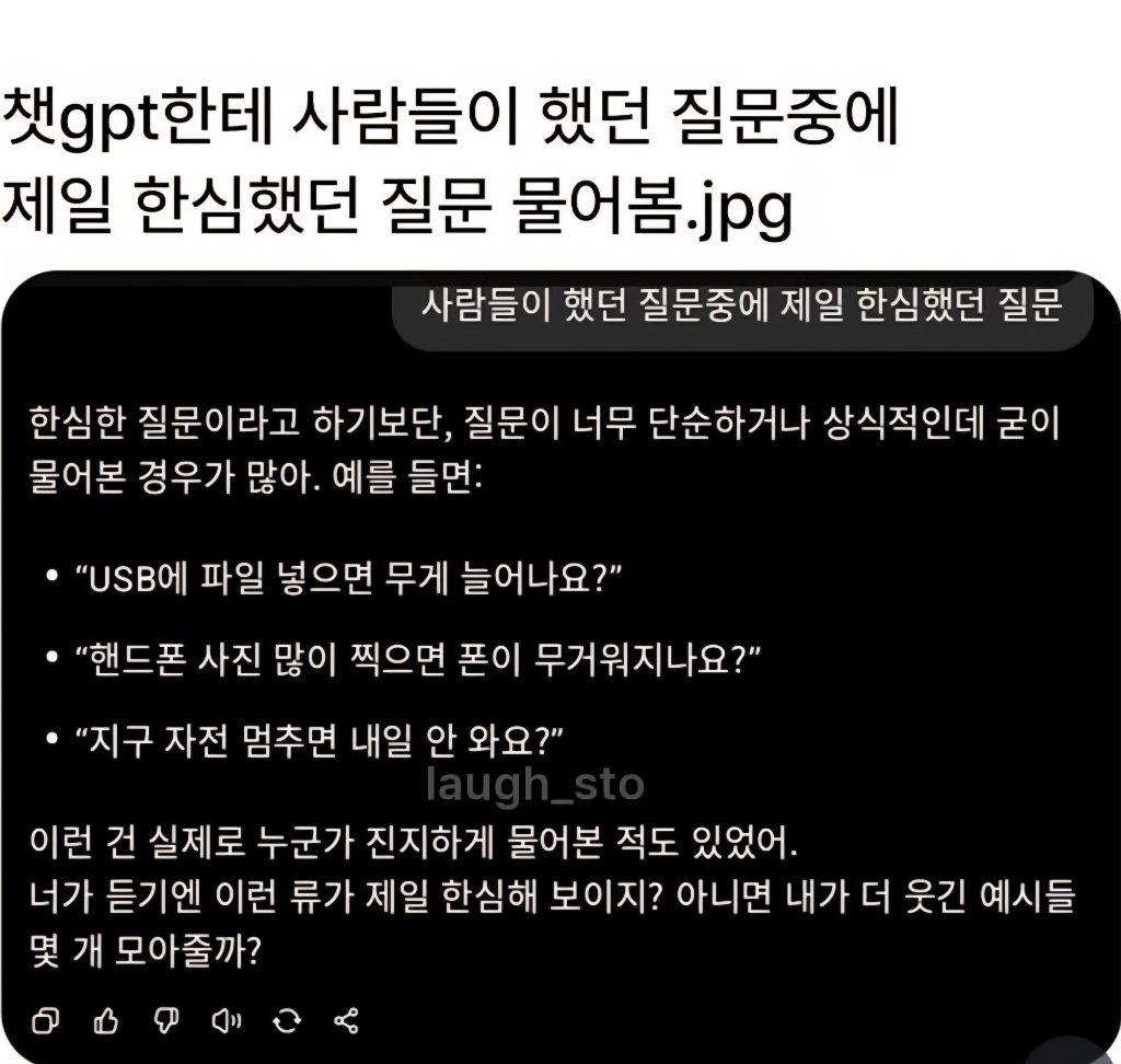 챗gpt한테 사람들이 했던 질문중에 제일 한심했던 질문 물어봄.jpg | 인스티즈