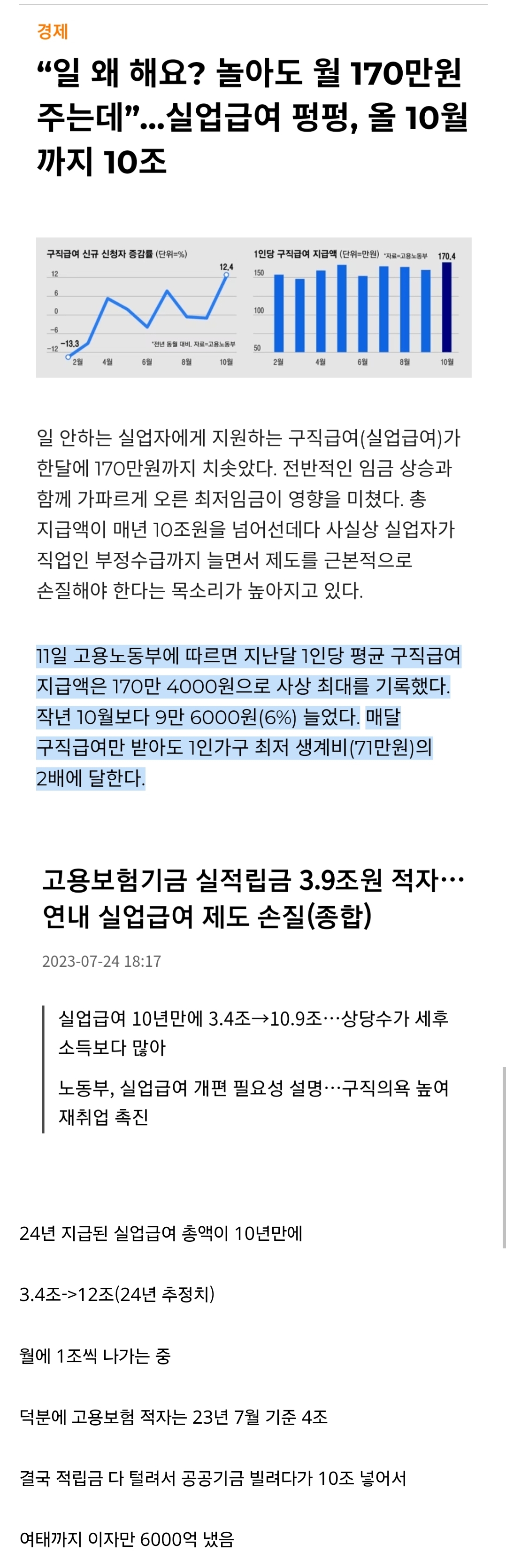 실업 급여 근황 | 인스티즈