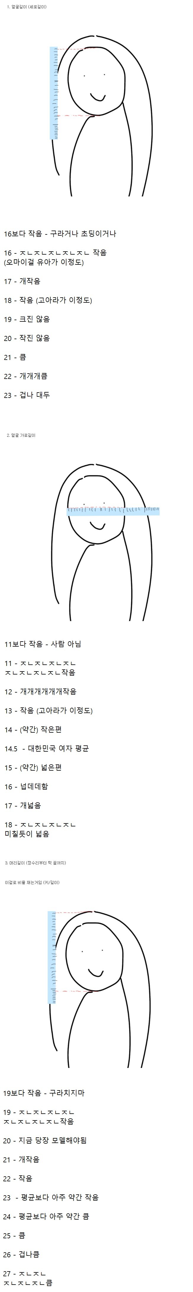 본인의 얼굴 크기 알아보는 방법 | 인스티즈