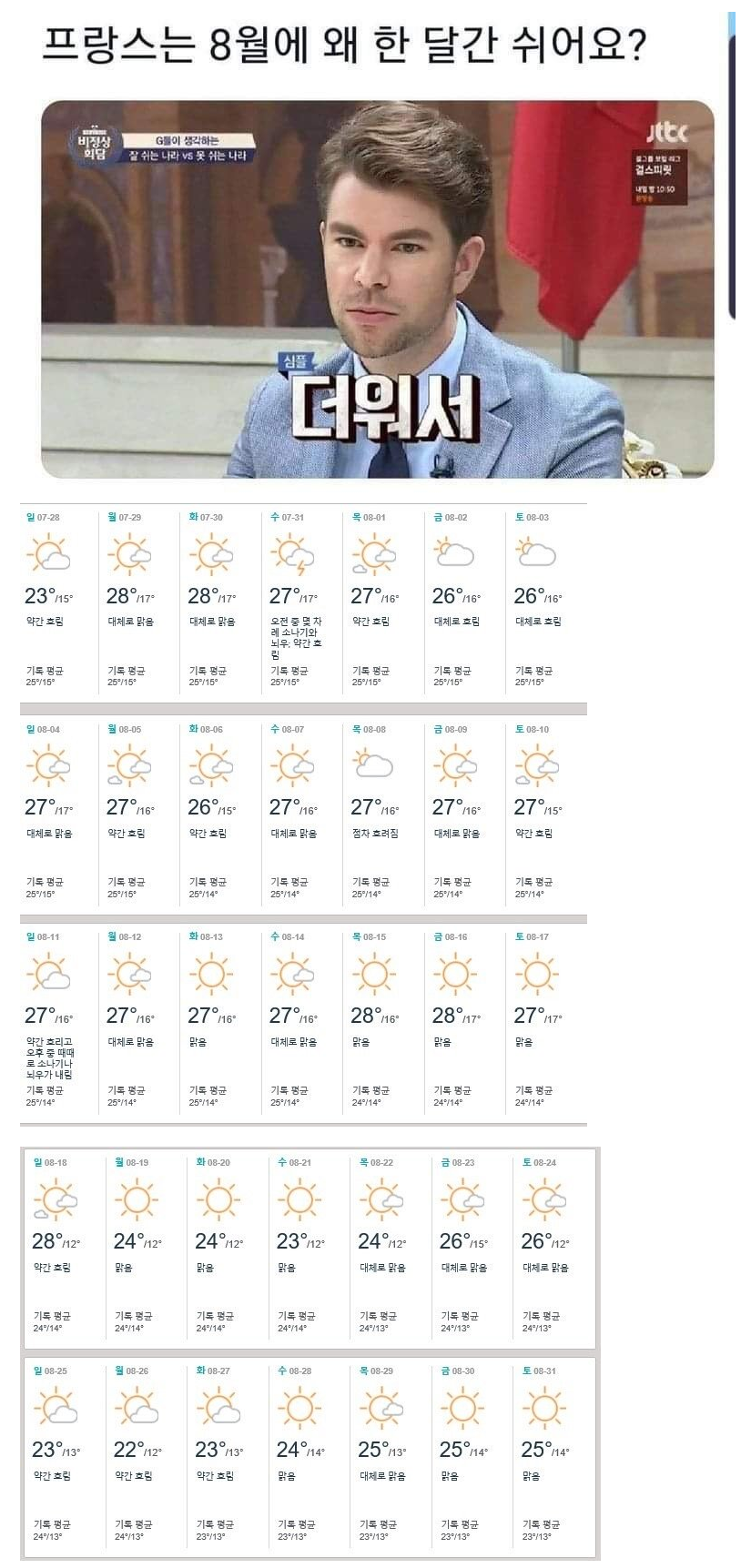 비정상회담에 나왔던 프랑스가 8월 한달씩 쉬는 이유.jpg | 인스티즈