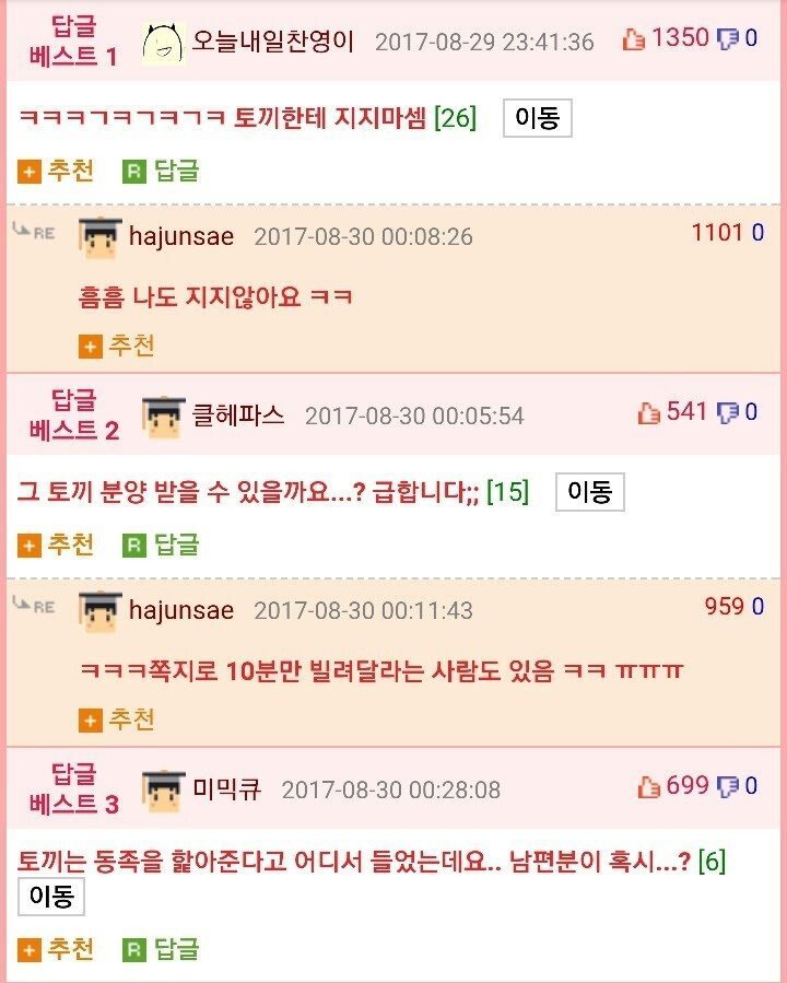 토끼가 남편 거시기를 심하게 햝아요 ㅠ | 인스티즈