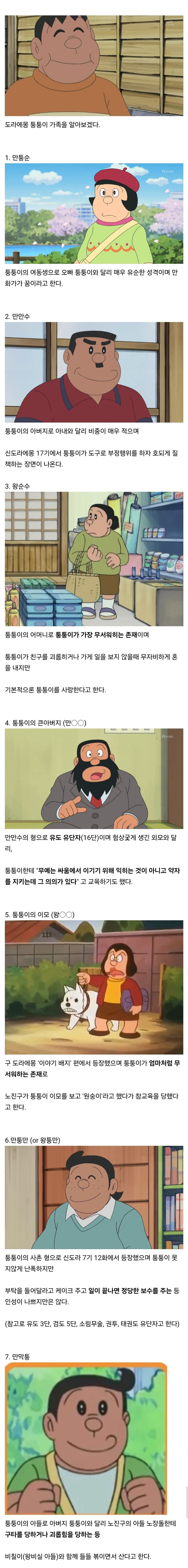 도라에몽 퉁퉁이의 가족관계 | 인스티즈