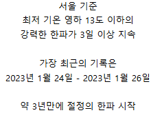 3년만의 "최강 한파" 이번주 시작 | 인스티즈