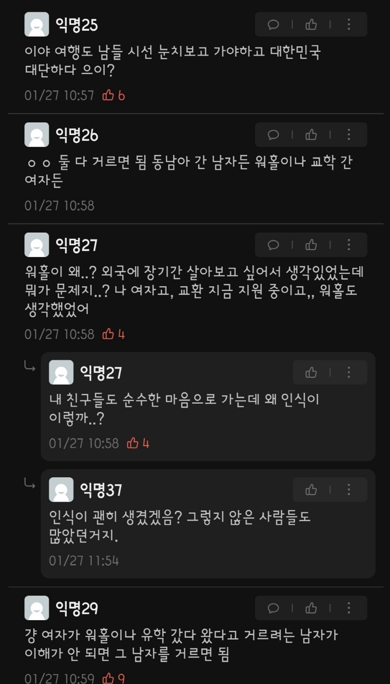 여자 워홀 유학 가면 거르라는 말에 빡친 에타인.jpg | 인스티즈