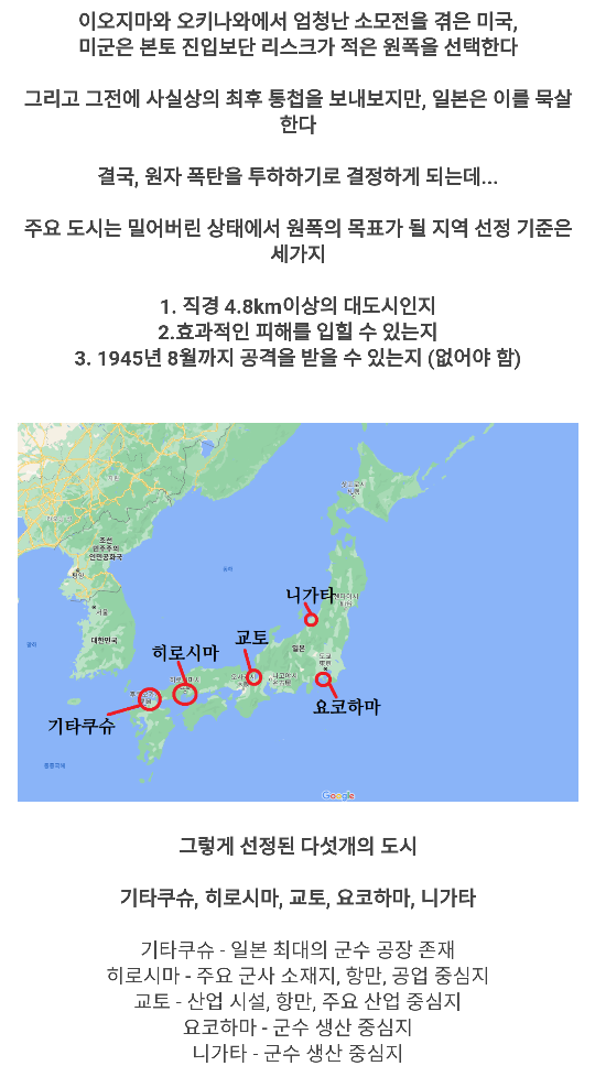 쉽게 보는 미국의 원자 폭탄 투하 과정.jpg | 인스티즈