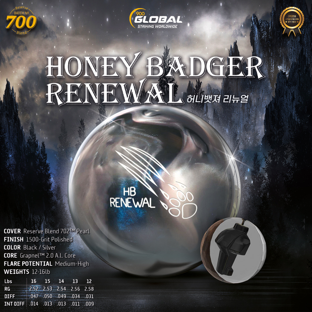 HONEY BADGER RENEWAL (허니뱃져 리뉴얼) - 신형볼 & 볼링용품소개