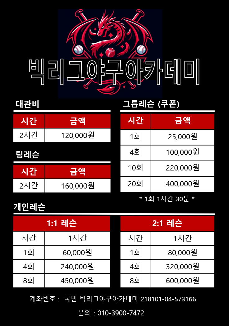 빅리그야구아카데미 이미지