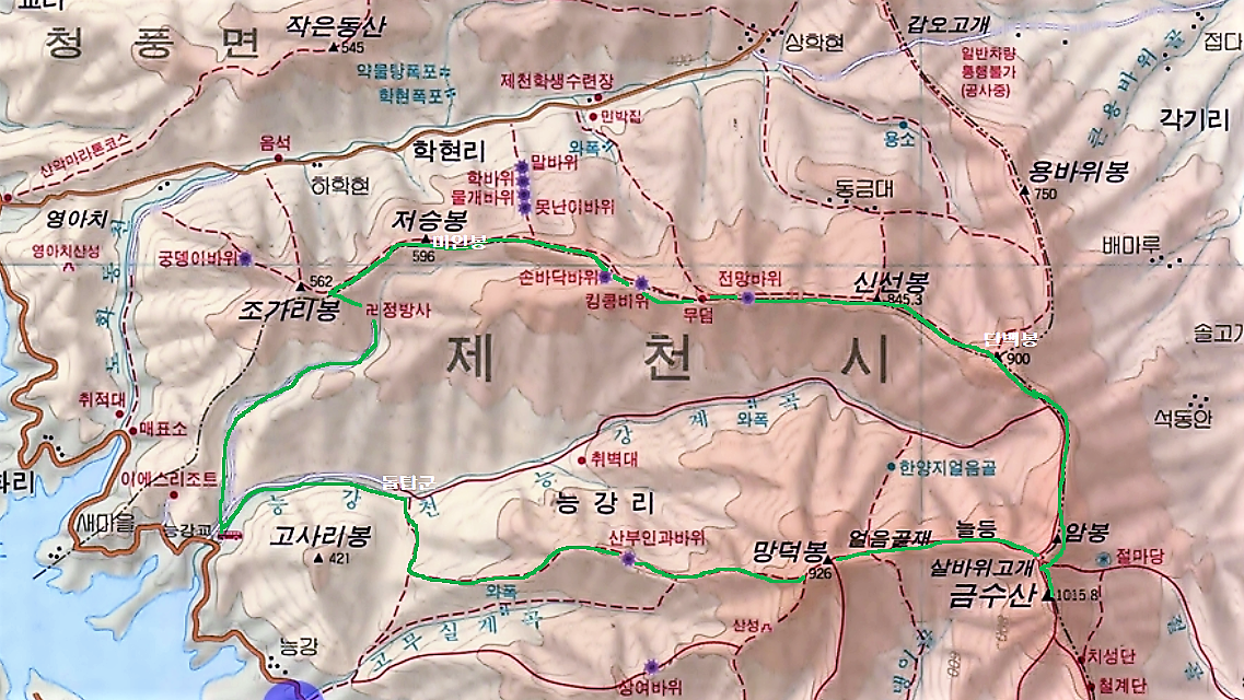 미인봉(저승봉) 정상 이미지