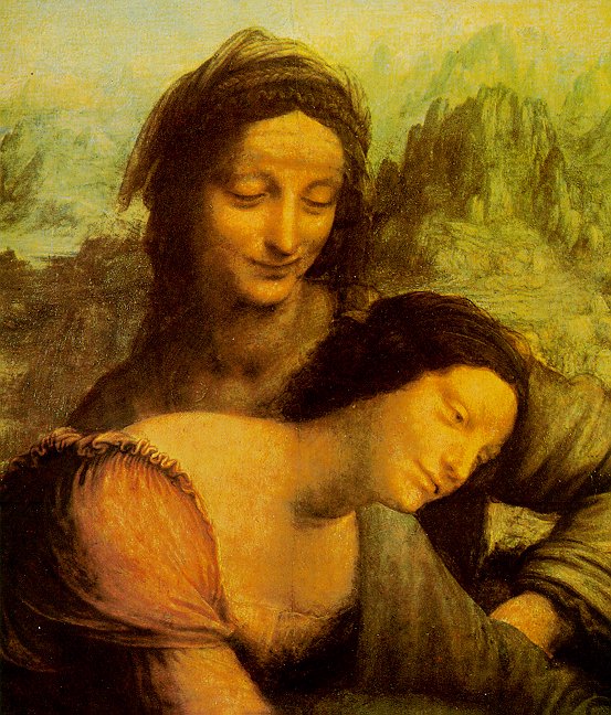  聖안나와 聖母子와 어린양(부분) 