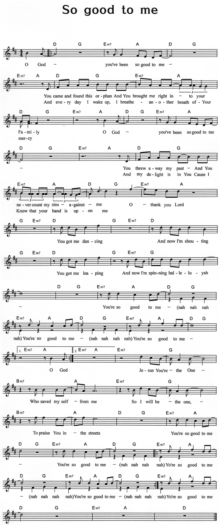 스크랩 So Good To Me 메빅 어린이찬양 율동 악보첨부