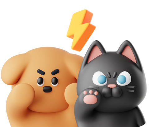 강아지 고양이 일러스트