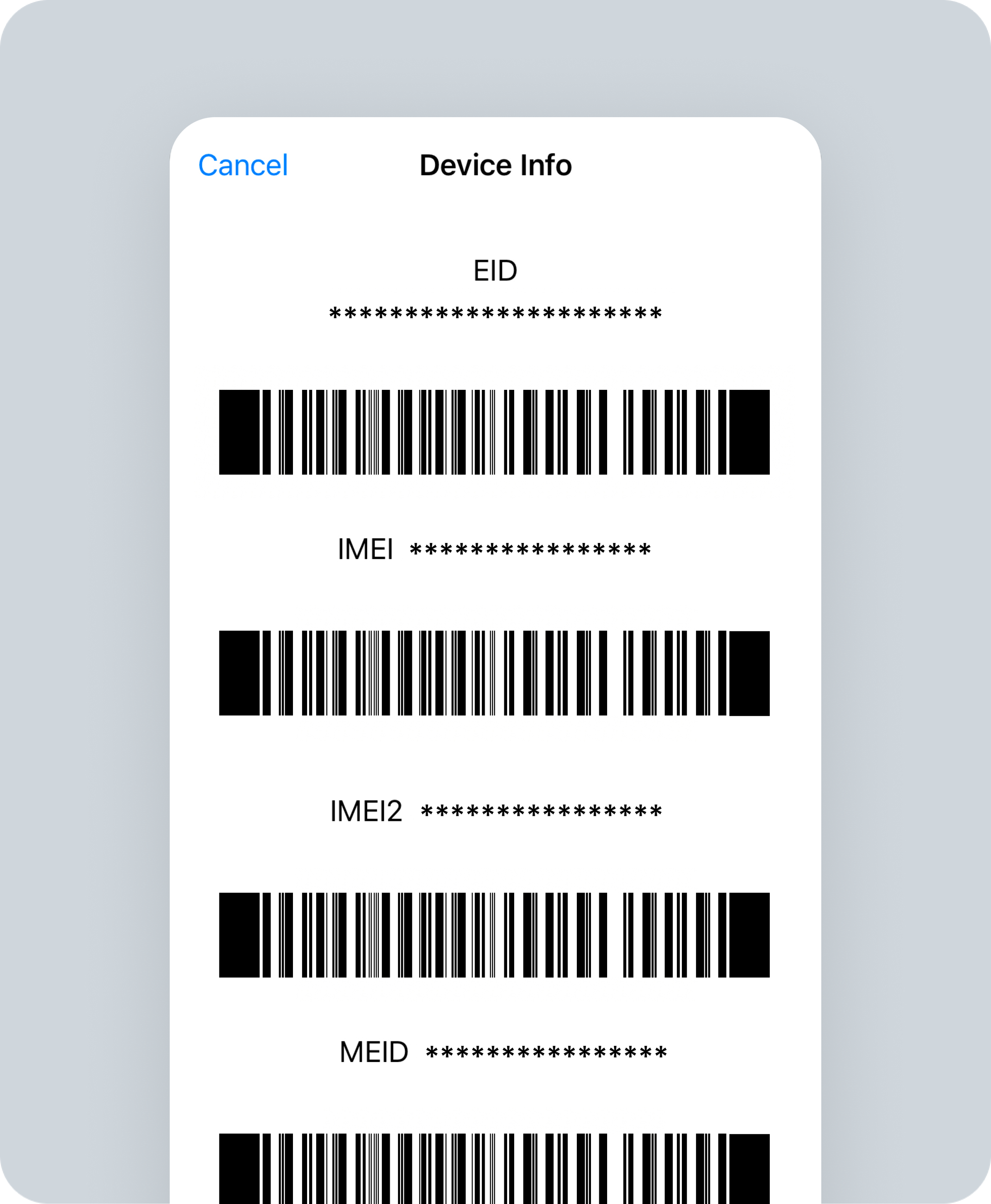 EID, IMEI 1,2 번호