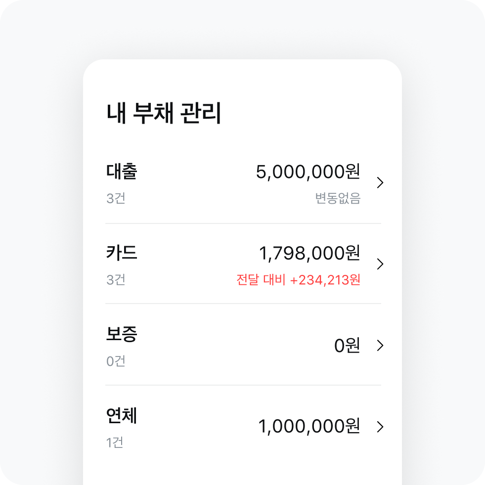 신용조회 >내부채관리