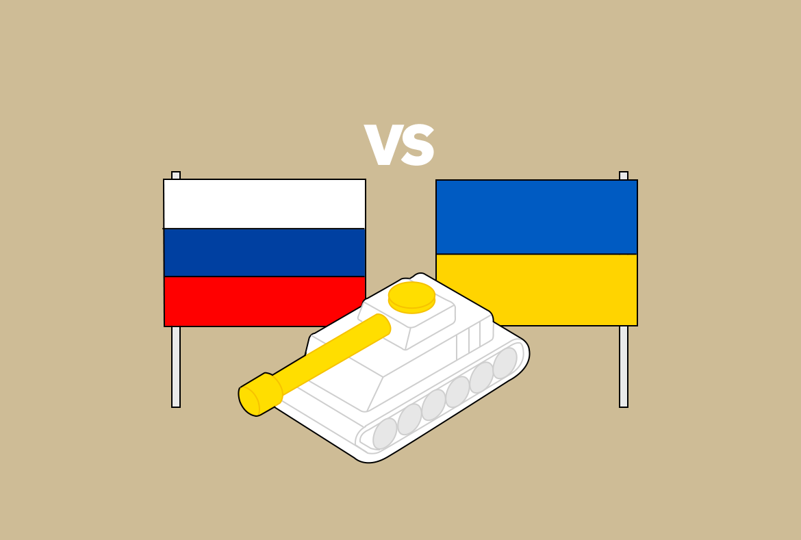 러시아와 우크라이나 국기