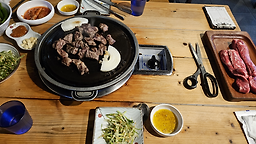 신림 주말 고기 | 갈비 180g, 닭갈비, 연탄 100g