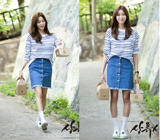 살 쭉빼고 나온 유이 최근 드라마 현장컷