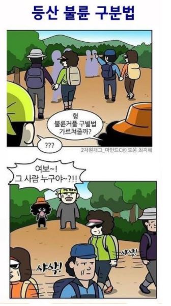 등산 불륜을 소재로 한 웹툰이 등장하기도 했다./사진=웹툰 2차원개그 (마인드 C 작가 허락 후 게재)