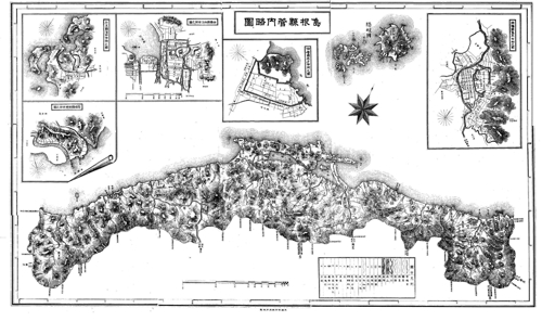 시마네현통계서 1879년판에 실린 지도. 위쪽에 오키 제도는 있지만 독도는 어디에도 없다. [한철호 교수 제공]