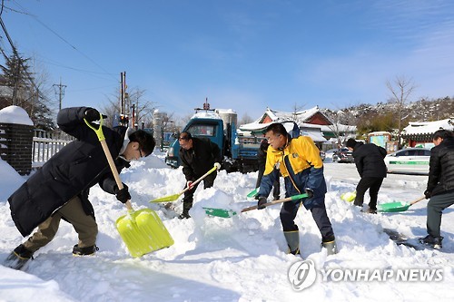 강릉 제설작업 [연합뉴스 자료사진]