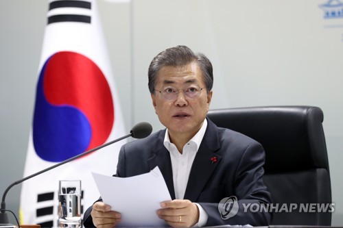 문 대통령, '북한 미사일 발사'  입장발표 (서울=연합뉴스) 문재인 대통령이 29일 북한의 탄도미사일 발사와 관련, 오전 6시 국가안전보장회의 전체회의를 소집해 회의를 주재하고 있다.  [청와대 제공=연합뉴스]        photo@yna.co.kr