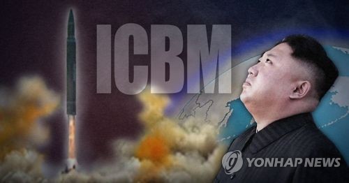 북한 ICBM급 추정 장거리 탄도미사일 발사(PG) [제작 이태호, 최자윤] 사진합성, 일러스트