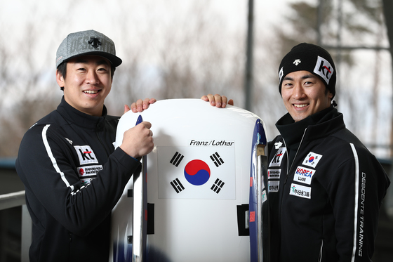 루지 2인승 국가대표 박진용(왼쪽)-조정명. 평창=김현동 기자