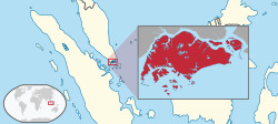 서대한 무슬림 국가 말레이시아와 인도네시아에 둘러싸인 작은 도시 국가 싱가포르.[위키피디아]