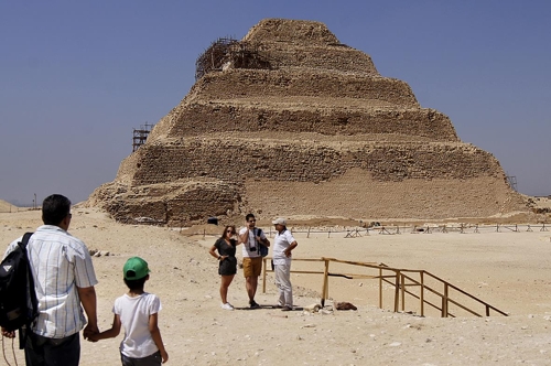 카이로 남서쪽 사카라에 있는 조세르 피라미드 [사진/한상용 특파원]