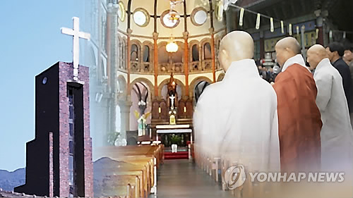 종교인구 비율 46%로 하락(CG) [연합뉴스TV 제공]