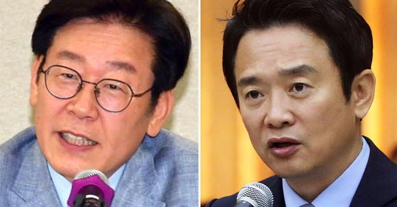이재명 성남시장(左)와 남경필 경기도지사(右). [중앙포토]
