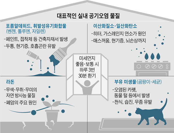 실내먼지를 줄이기 위해서는 미세먼지가 없음이거나 보통일 때 환기를 해주는 게 좋다. 사진-조선일보DB
