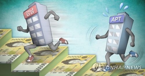 강남권 아파트 가격 상승·급등·타 지역 아파트와 격차 확대 (PG) [제작 조혜인] 일러스트