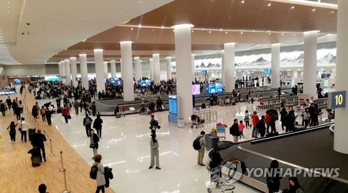 인천국제공항 제2 여객터미널 수하물 수취구역 [연합뉴스 자료사진]