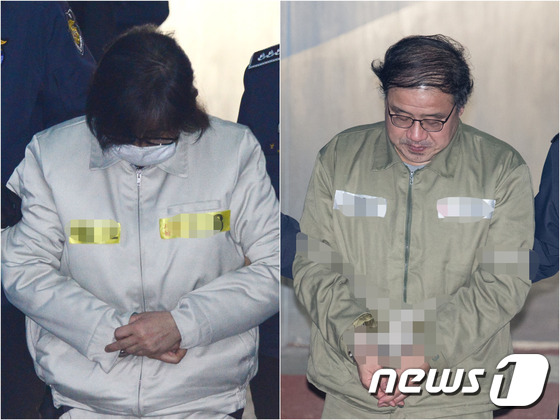 최순실씨(왼쪽)와 안종범 전 청와대 정책조정수석.  © News1