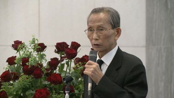 추도사를 하는 한승헌 전 감사원장(추도모임 제공)