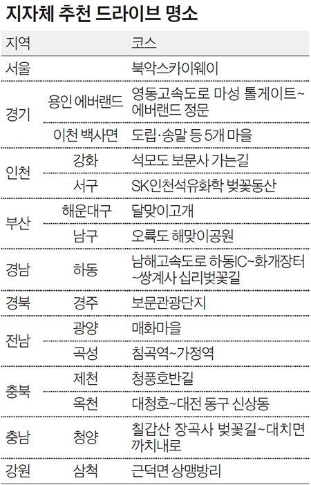 지자체 추천 드라이브 명소