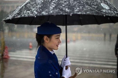 베이징 일대 내린 눈［AFP=연합뉴스］