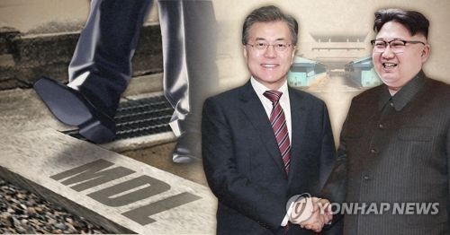 김정은, MDL 걸어서 문재인 대통령과 조우 (PG) [제작 최자윤] 사진합성, 일러스트