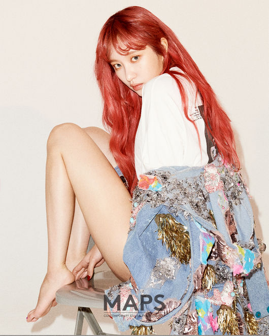 Recently Come back EXID Honey decorated the unique Maps (MAPS) May issue and a cover with a unique concept that I could not see anywhere anymore.In the gravure EXIDs honey boasts a quirky charm with pop feeling and pure and Innocence feeling freely coming back and forth.