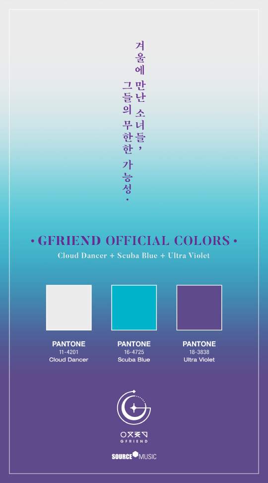 GFriend is getting a hot response from fans today at midnight on the 26th, by releasing images of GFriends official colors through official SNS. GFriends official colors in the public images are SoundCloud Dancer, Ultravox Violet, Suba Blue , which means the infinite possibilities of girls who met in winter. The first color, SoundCloud Dancer, is a color reminiscent of GFriends identity, which means the winter, the season of GFriends debut, and the pure image of GFriend. The third color, Ultravox Violet, is a trend color in 2018, meaning that GFriend will take a leap forward this year, expressing the musical characteristics and concepts that GFriend pursues. Like this, GFriend has pledged his determination to digest any concept without any heterogeneity through three official colors and his infinite possibilities in the future.The title song Night is a song that solves the night of the girls sensitivity, the dawn time with beautiful lyrics. As expressed in the album name Time for the moon night, Time for the moon, Time to watch the moon, I put the meaning of time to be sensibilized. At 6 pm on the 30th, the sixth mini album Time for the moon night was released through various music sites,