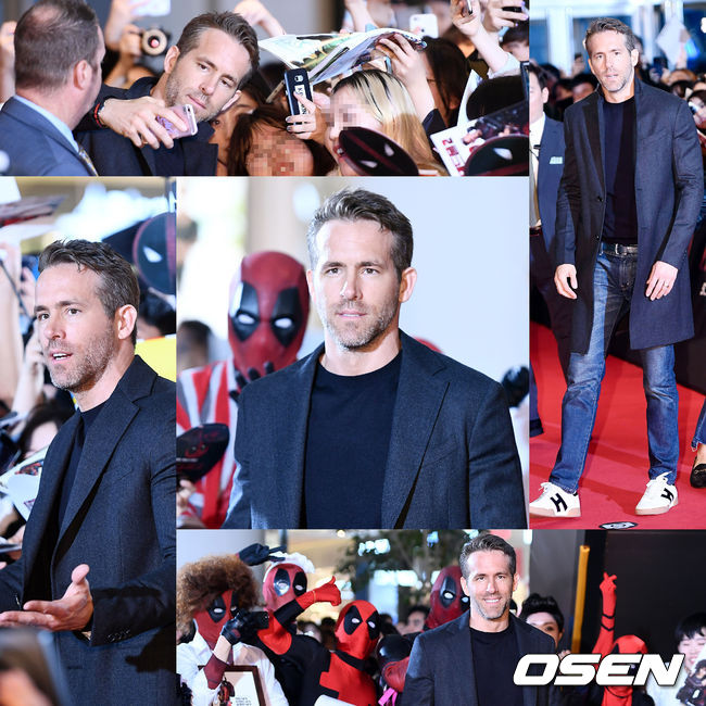 Marvels naughty hero Deadpool, who doesnt know where to go, has come to Korea!Deadpool 2 red carpet was held at Lotte Cinema Lotte World Tower in Sincheon-dong, Songpa-gu, Seoul on the afternoon of the afternoon. Actor Ryan Reynolds is attending.Right! Marvel hero Deadpools limited express fan service!