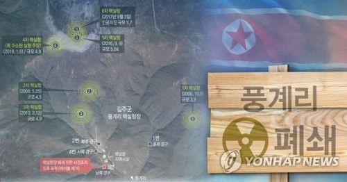 북한 풍계리 핵실험장 폐쇄 징후 포착(PG) [제작 이태호] 사진합성, 일러스트