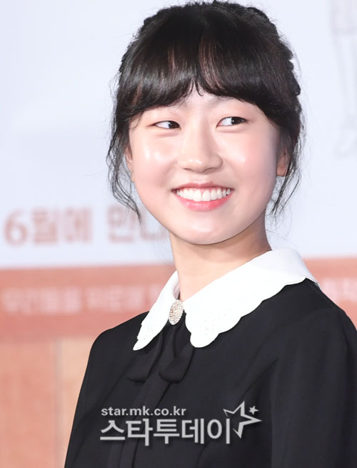 Actor Kim Hwan-hee is attending the Production briefing session of the movie Girls A held at the entrance of Lotte Cinema Counter in Gwangjin-gu, Seoul on the 14th.