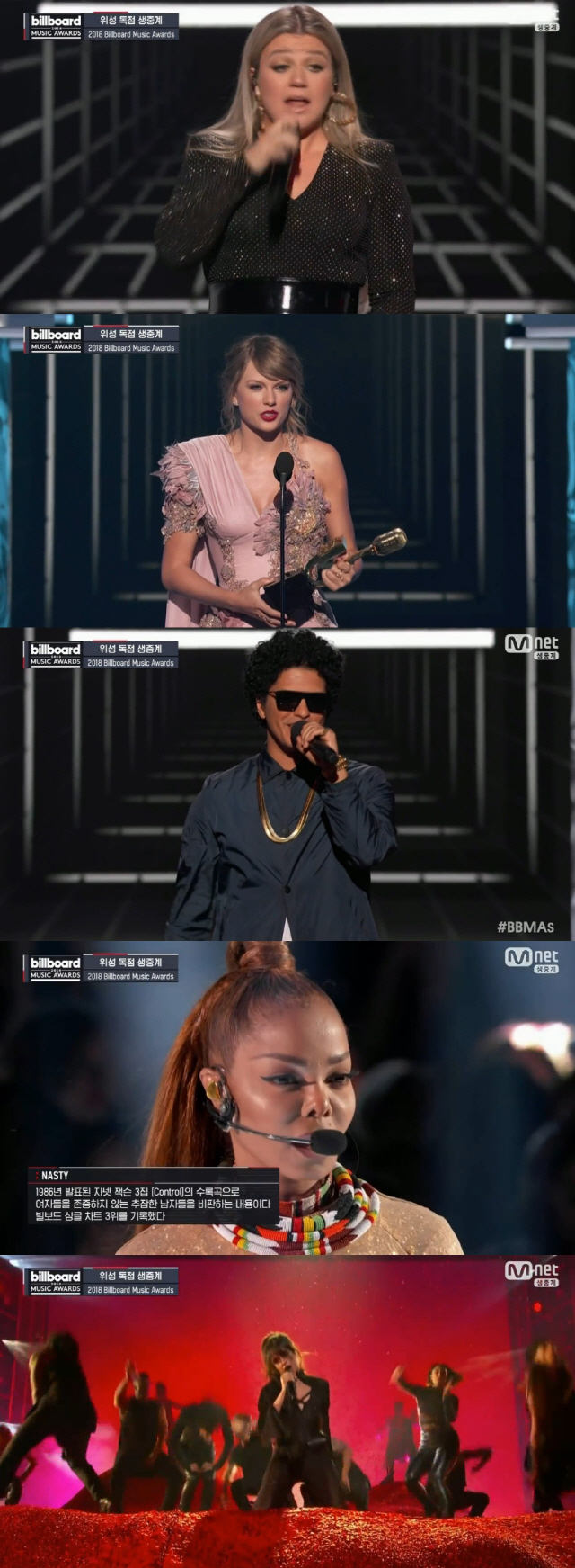 The 2018 Billboard Music Awards were held at the MGM Grand Garden Arena in Las Vegas at 9 am (Korea time) on the 21st.Mnet broadcasts live broadcasts of Yoon Sang, Ahn Hyun Mo, and critic Kang Myung Suk.The awards, which began with Calleigh Clarksons progress, opened a spectacular opening with the opening of Ariana Grande and Dua Lipa.It was followed by awards from various The Artists, including Khalid, Taylor Swift and Chainsmokers, who mourned the late Avicii, who died last month as soon as they reached the podium.Christina Aguilera, Janet Jackson, and Camilla Cabeyo also performed on stage, and they focused their attention on the former World fans with their full charisma and energy.The top artist award was won by Ed Sheeran, who missed the Awards due to performance issues, and gave his impressions through the video.Ji Min added, Thanks to you, adding in Korean.BTS, which won only last years award, set the stage as a performer this year, and it is also the first stage for a Korean singer.Kelly Clarkson, who plays MC, said, The fans shouts were so loud that I needed earplugs. The fans flocked from the former World to see this stage.I am the most popular boy band in World. BTS first introduced the title song Fake Love, the title song of its third full-length album released on the 18th.The audience was filled with fans, following the lyrics in Korean, and with a loud shout, they were enthusiastic about the stage of BTS.Soon after the stage, Ahn said, Callie Clarksons introduction didnt have the word Korea, and I knew that I would understand it if I introduced it as a good boy band in World.The part that I introduced to the world that I gathered to see this performance is creepy even if I think about it now, he said.