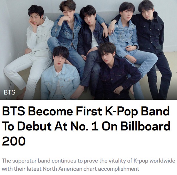 Boy group BTS is the first Korean singer to be ranked # 1 on the Billboards 200 and the first Kpop group to be ranked # 10 on the Billboards single chart Hot 100. United States of America local media are pouring articles like this.BTS topped the Billboards 200 chart released by Billboards on the 27th (local time, below the same), the first K-pop.It is the first time in 13 years that an album in foreign languages ​​not English has won, and Korean singer is the first record.According to the Billboards announcement on the 29th, BTS regular 3rd album LOVE YOURSELF Tear title song FAKE LOVE was ranked 10th on Hot 100 chart.Following the Billboards 200 chart, the Hot 100 chart also showed good results, as well as various media such as Billboards, CNN, Rolling Stone, Catherine Rampell, New York City, Forbes and Grammy focused on BTS.Billboards said, Superstar BTS entered the top 10 with FAKE LOVE and broke the top 10 of the Hot 100 chart for the first time in the Kpop group. FAKE LOVE is the first BTS and the first Kpop genre to reach the Billboards 200 It was recorded, he reported intensively.Grammy, who is more conservative than the Billboards, also said, Koreas boy group BTS ranked # 1 on the Billboards 200.Superstar Group has recently dominated the North American charts and is now enjoying the status of K-pop in the former World. As BTS has expressed its desire to enter the Grammy awards ceremony, expectations are also on their next move.The United States of America music media Rolling Stone has focused on their history and to date with an article entitled How did BTS make a big taboo of Kpop?The media also reported that in just two days, the amount of $1 million (approximately KRW 1 billion) was collected, especially in connection with the agreement with UNICEF last November and the campaign to prevent violence against children and youth.Major stations and media outlets within the United States of America also focused on BTS.CNN conducted an interview with Billboards Kpop columnist Jeff Bridges Benjamin.Jeff Bridges Benjamin said, It is a serious event for the entire world of music.At the United States of America, which has the largest music industry in World, it shows that good music is ready to listen to songs with an open mind, even if it is not an English song. Forbes also said, After BTS recently topped the Billboards 200 chart, it entered the Top 10 chart for the first time in the Hot 100 chart and broke their own record. Previously, they reached 28th place on the chart with MIC Drop He said.Catherine Rampell reported that Korea boy band BTS made history for the first time on the United States of America Billboards as it climbed to the top of the Billboards 200 charts. Billboards reported.In particular, the media also highlighted the fact that President Moon Jae-in sent a congratulatory message through SNS, along with the introduction that BTS is composed of 22 to 17 years old and is well known for its dynamic performance of complex choreography and make-up of neutral charm.Kpop finally took the top spot, New York City said. BTS is the first Kpop group to reach the top of the Billboards album chart.United States of America has sold 135,000 albums in its first week of release, and the Love Yourself: Tier album is not only the first to reach number one on the Billboards album chart, but also the first foreign language to reach the top since Il Divos Ancora released in 2006.CNN screen, each media site.