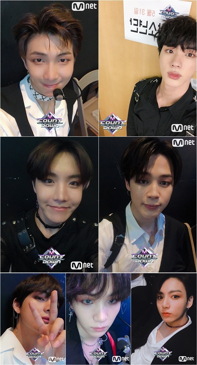 Waiting room photos of boy group BTS (RM, Jean, Jay-Hop, Ji Min, Vu, Sugar and Jung Guk) have been released.Mnet M Countdowndown announced the appearance of BTS on official Twitter on the afternoon of May 31.In addition, the members of the BTS members posted their selfie, which attracted attention. The members in the photo show the seven-color charm that captivated the hearts of global fan amis.BTS will present its regular 3rd album LOVE YOURSELF Tear (Love Yourself) title song FAKE LOVE (Fake Love) and the song Airplane pt.2 (Airplane Part Two) on the 18th at M Countdowndown which will be broadcast at 6 pm on the same day ...BTS has been loved by the domestic and overseas major music charts every day after the comeback.FAKE LOVE entered the 10th place on the Hot 100 chart, the main music chart of the US Billboard, and achieved a new K-pop group record.Prior to this, the Billboard 200 chart, the main album chart of the Billboard, entered the top of the K-pop singer record.hwang hye-jin