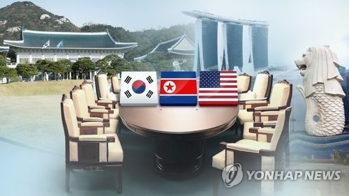 남북미 3자회담 종전선언 목표…싱가포르서 성사되나(CG) [연합뉴스TV 제공]