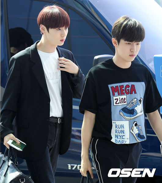 Group Wanna One Hwang Min-hyun - Kim Jae-hwan is leaving for United States of America via the Incheon International Airport on the afternoon of the 20th to attend the World Tour.