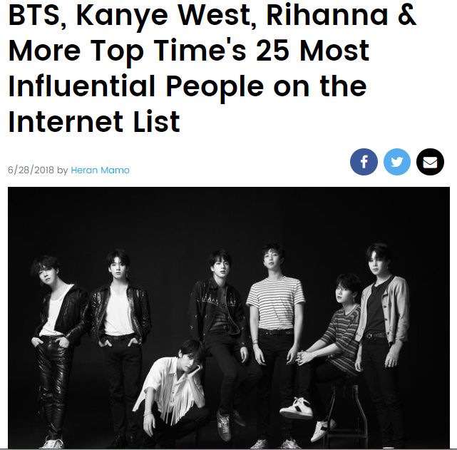 BTS was first introduced as the most influential person in the World, which was recently selected by The times.As the only Korean singer, it can be seen that the influence of BTS has advanced to mainstream.Their fan club Amy was behind their success, The times said, highlighting the achievements of BTS Billboards200 No. 1 and Billboards Top Social Artist Award.Billboards said: BTS has shown that a huge thing is going on.I have proved the value of SNS, which allows loved singers in the former World to be on an equal stadium without language barriers.The fact that the times were selected by the 25 influential figures in the World showed that they were loved by the world and that their momentum would not stop, Huffington Post said.The 25 influential figures selected by The times include US President Trump, Kanye West, Rihanna, Naomi Watanabe, Kylie Jenner and the Philippine Womens Movement.